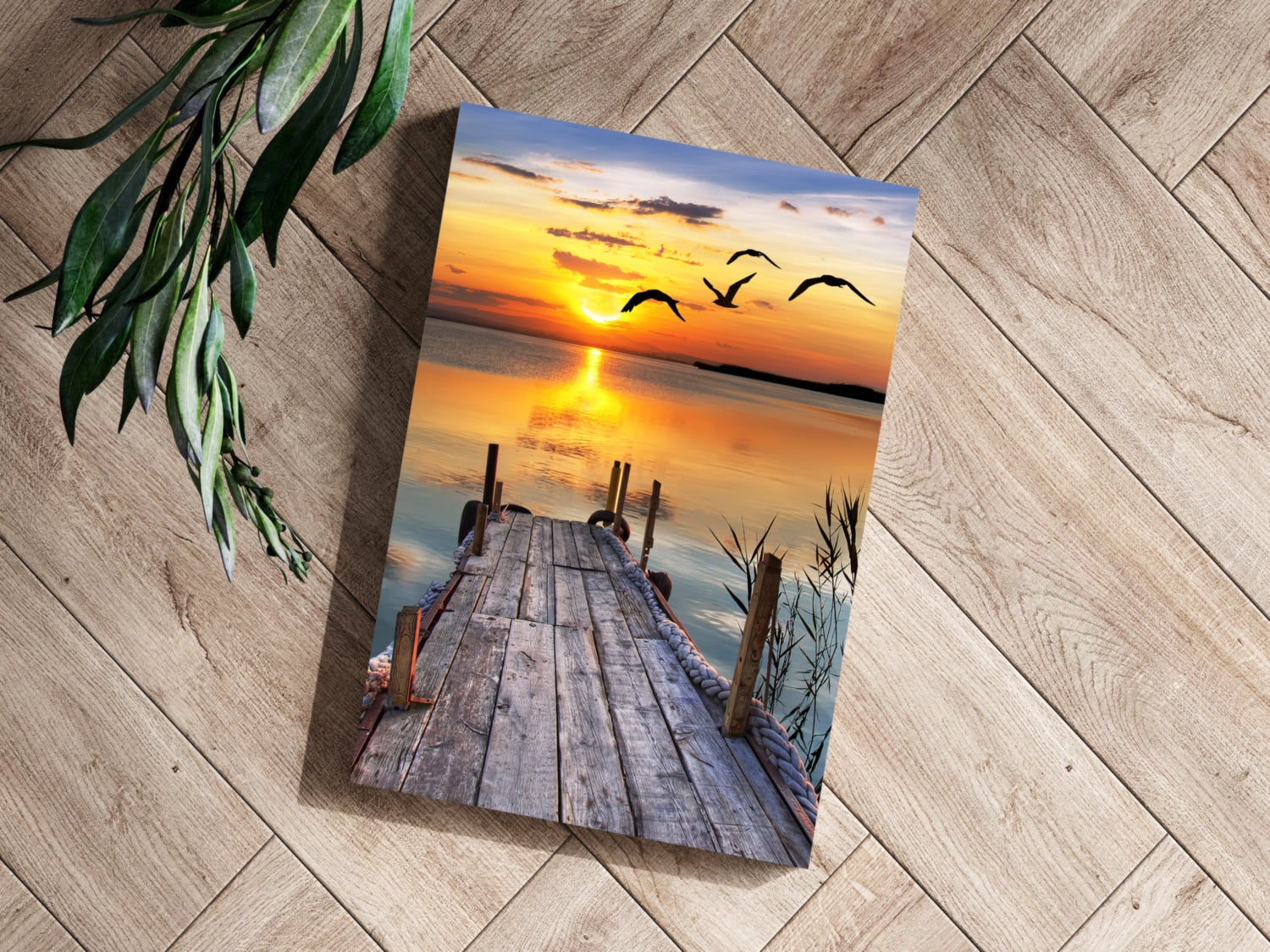 Sunset Lake View Aluminum Print.