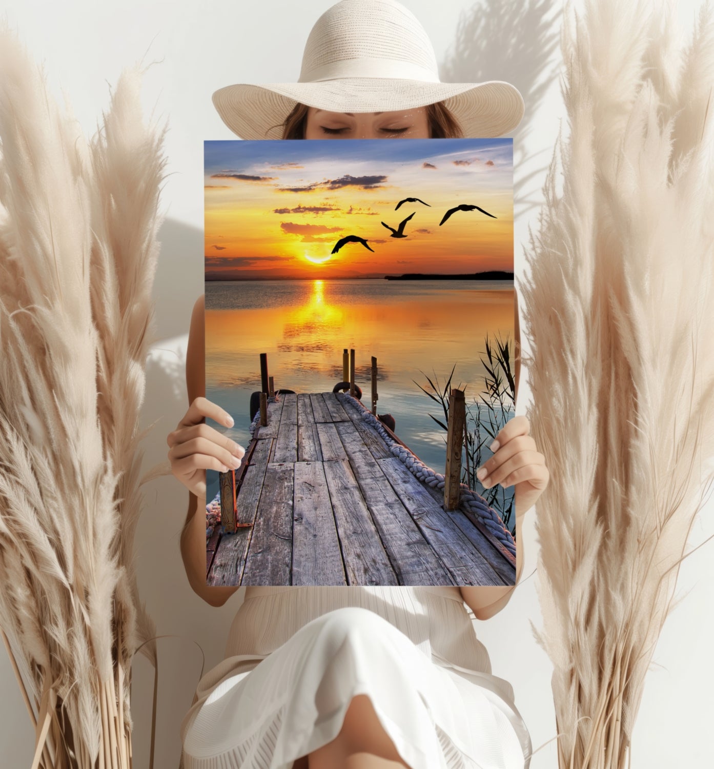 Sunset Lake View Aluminum Print.