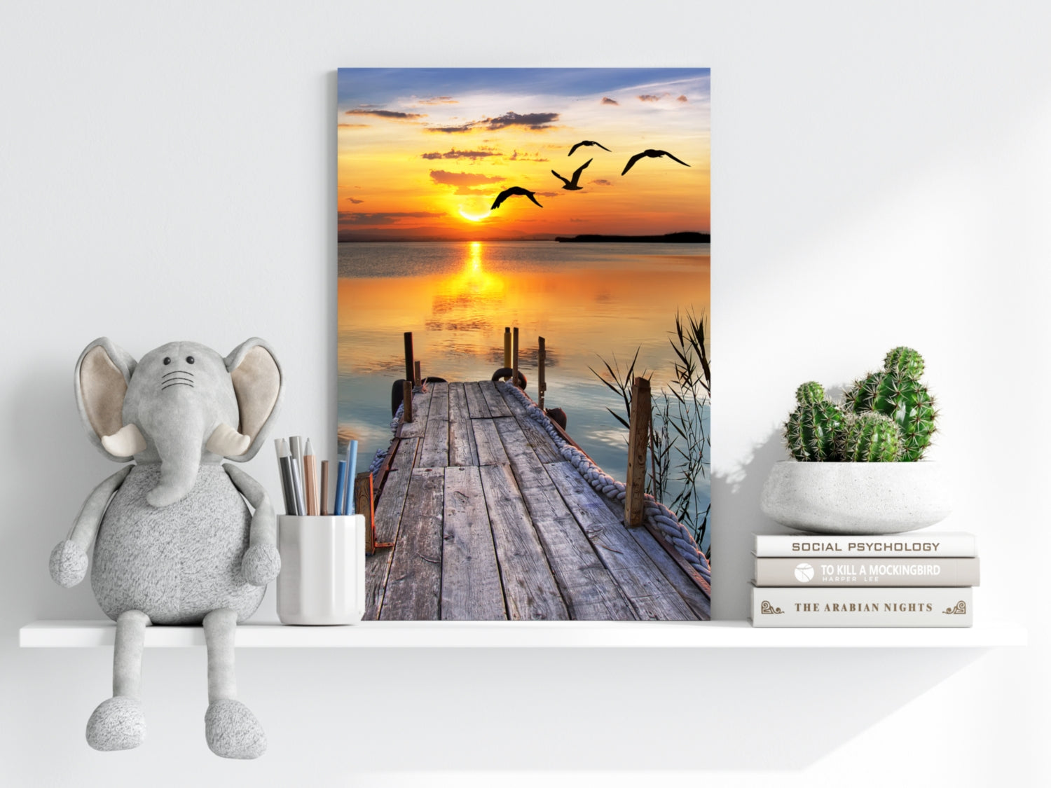 Sunset Lake View Aluminum Print.