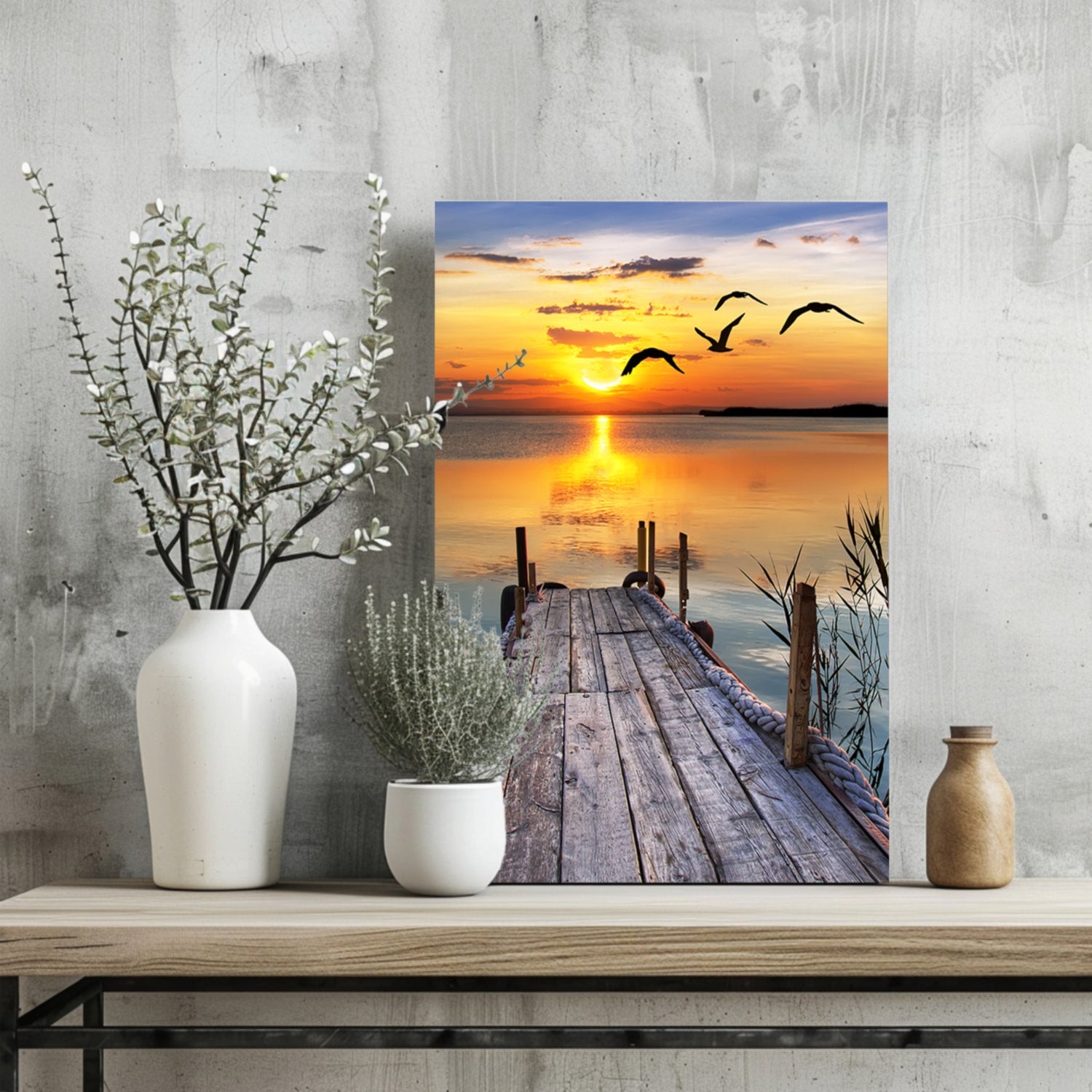Sunset Lake View Aluminum Print.