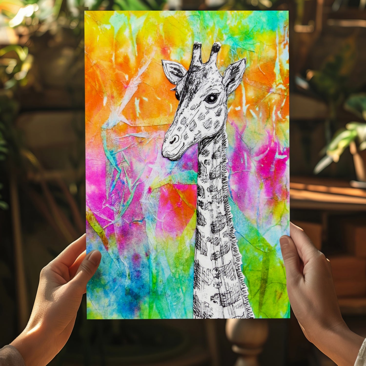 Giraffe Aluminum Print.