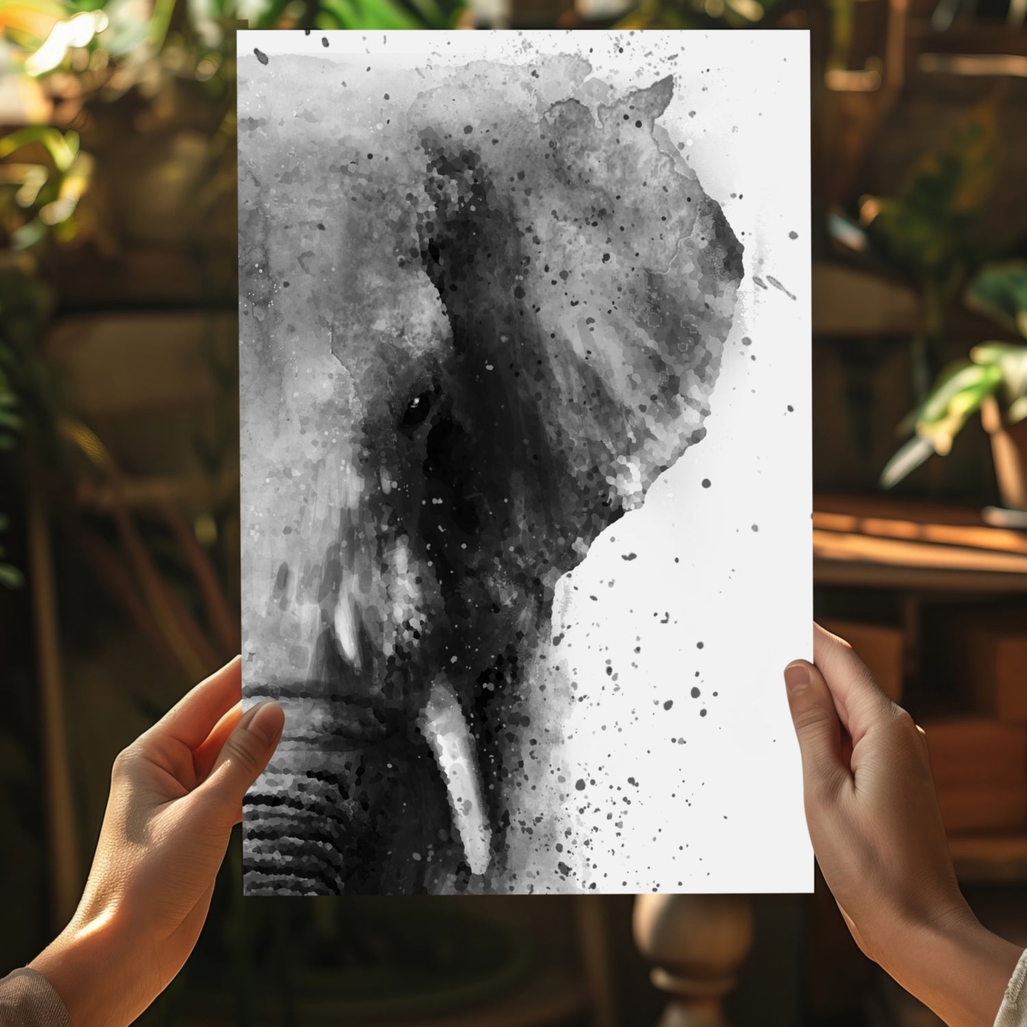 Elephant Aluminum Print.