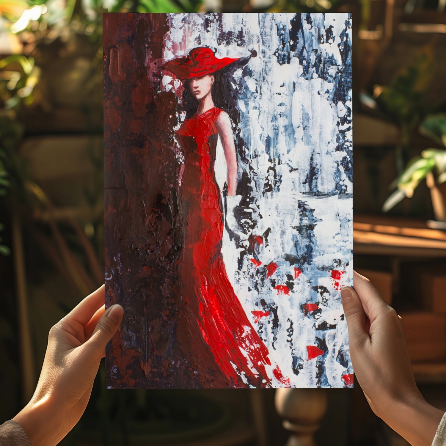 Woman in Red Aluminum Print.