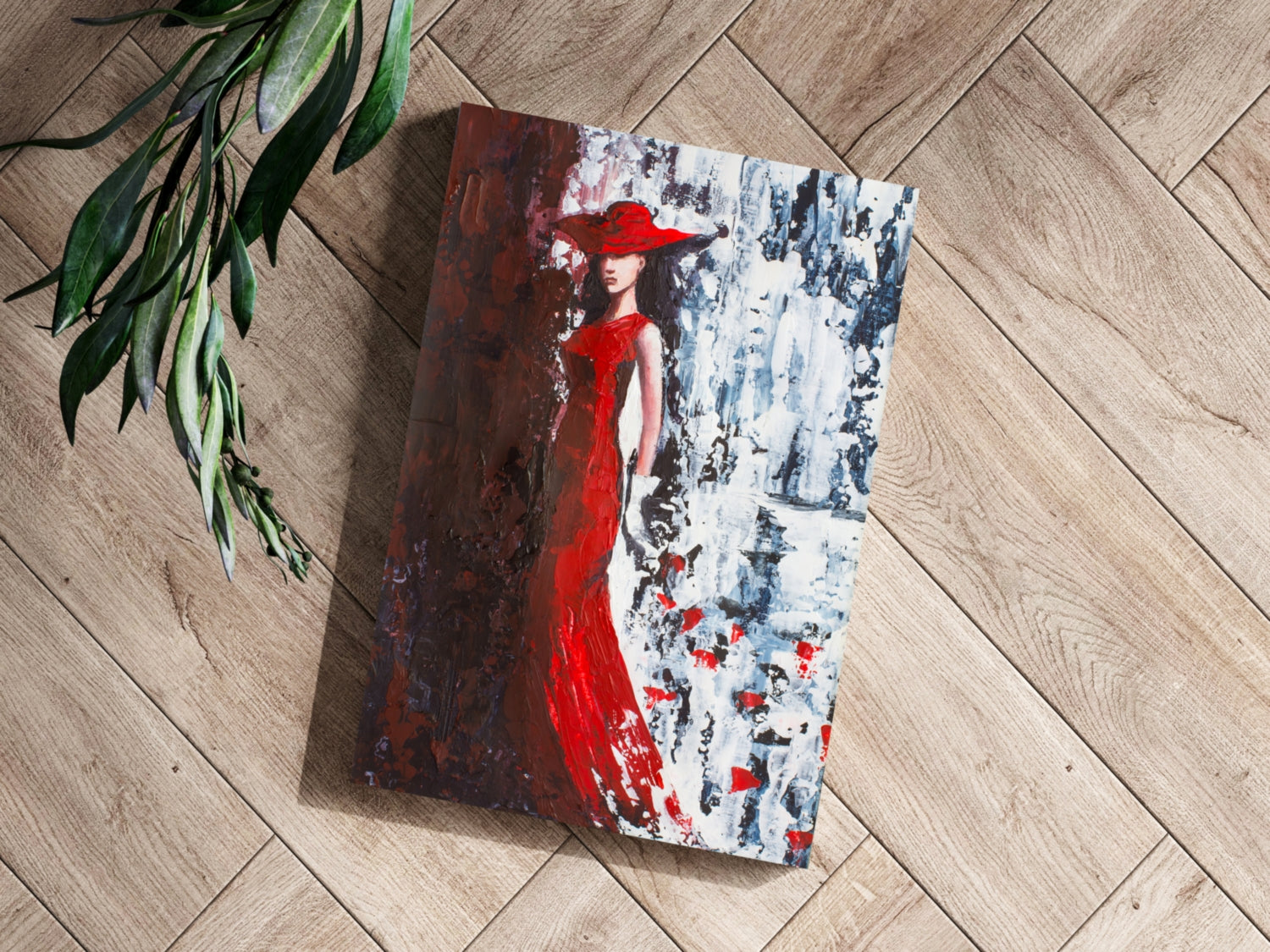 Woman in Red Aluminum Print.