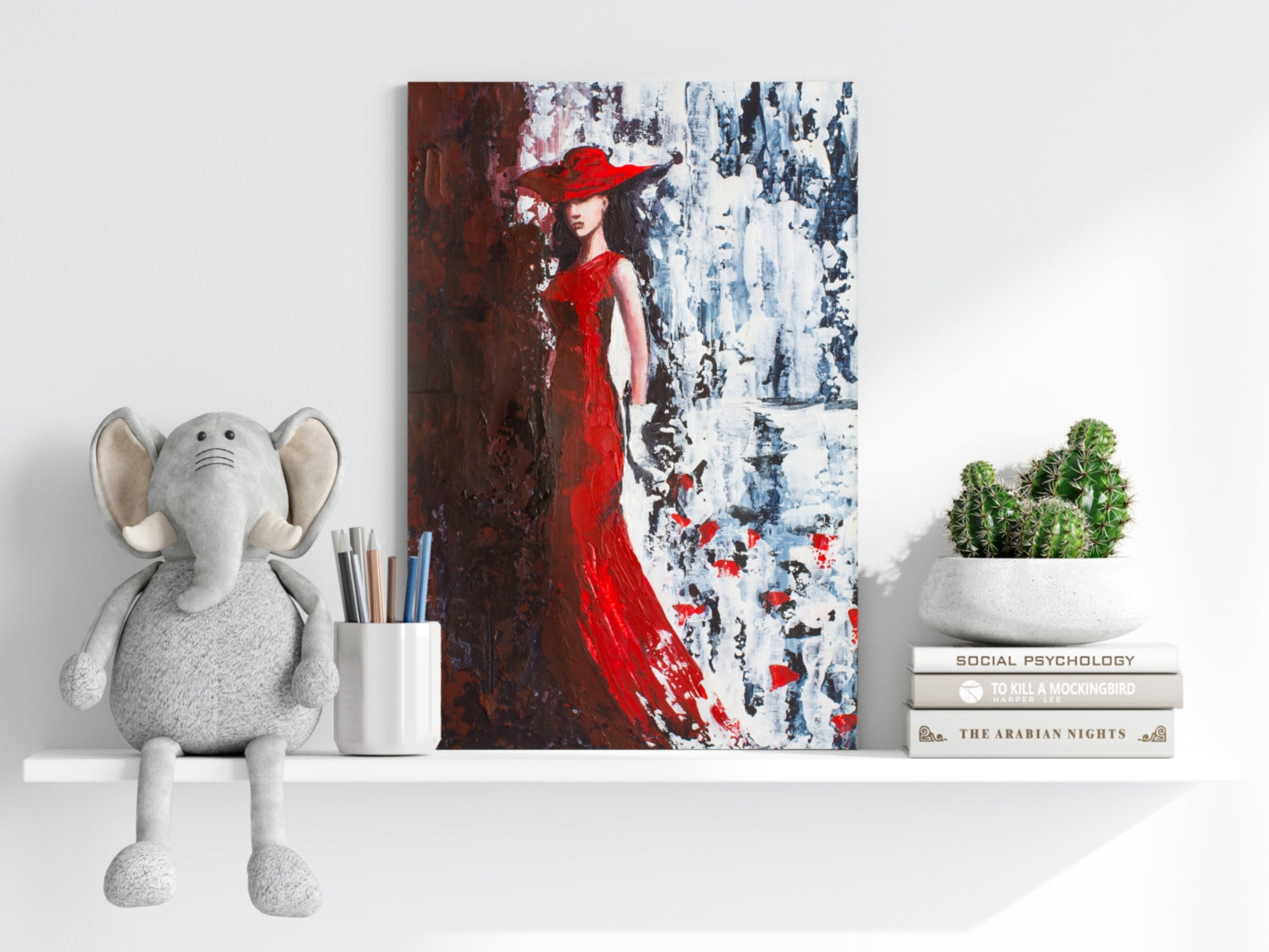 Woman in Red Aluminum Print.