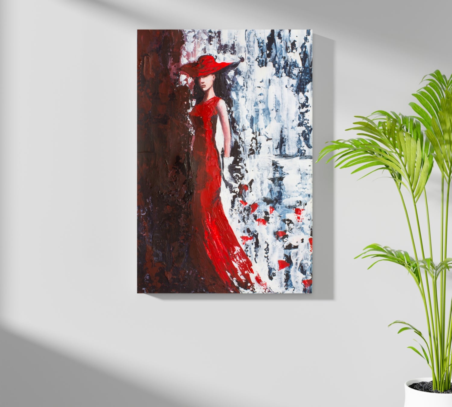 Woman in Red Aluminum Print.