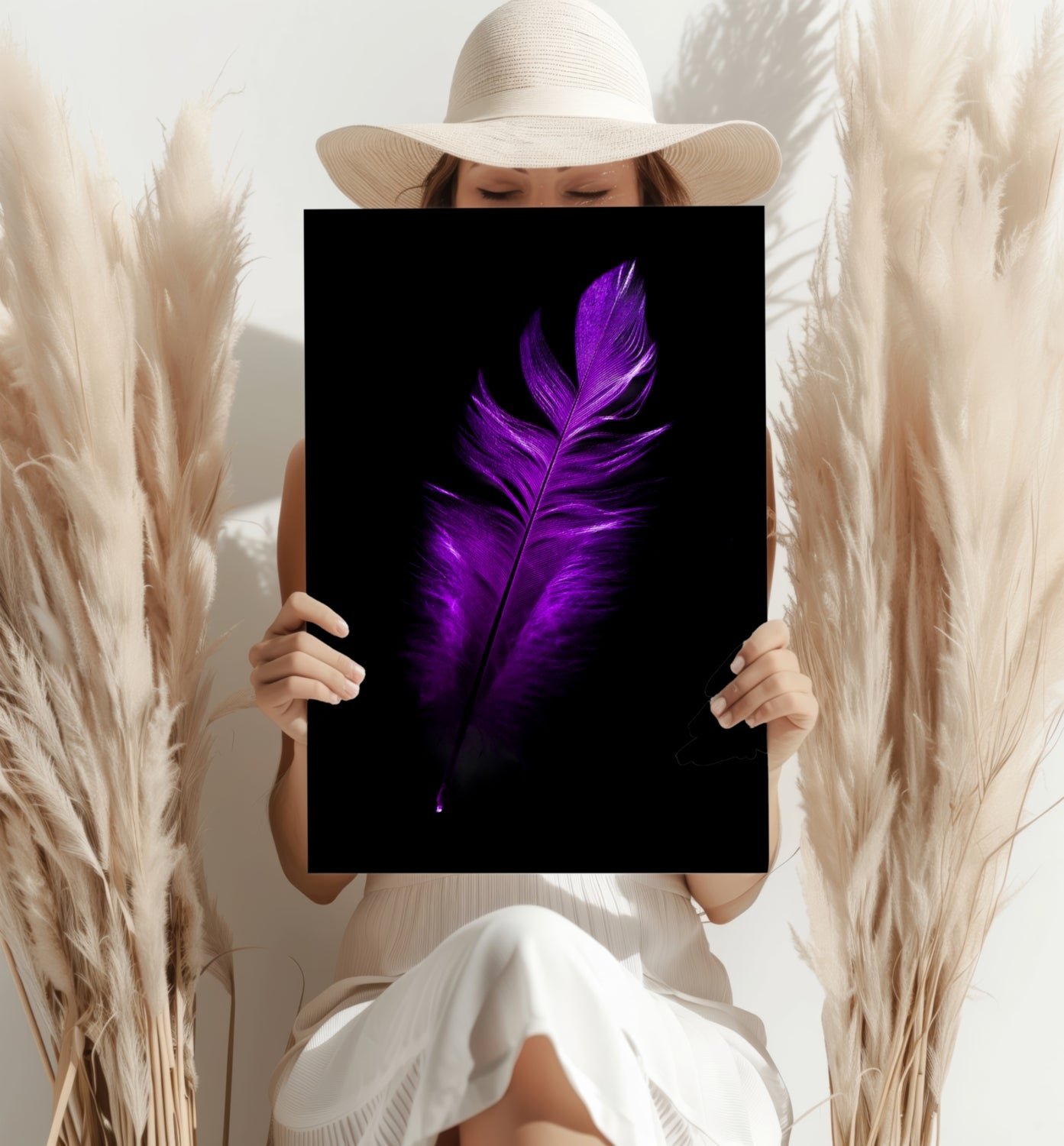 Purple Feather Aluminum Print.