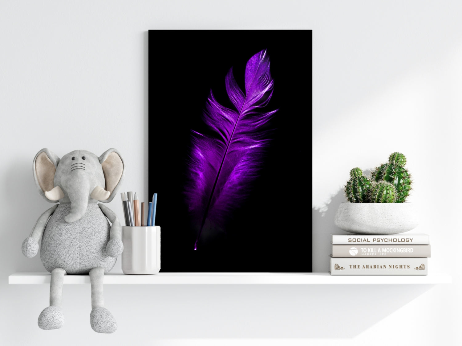 Purple Feather Aluminum Print.