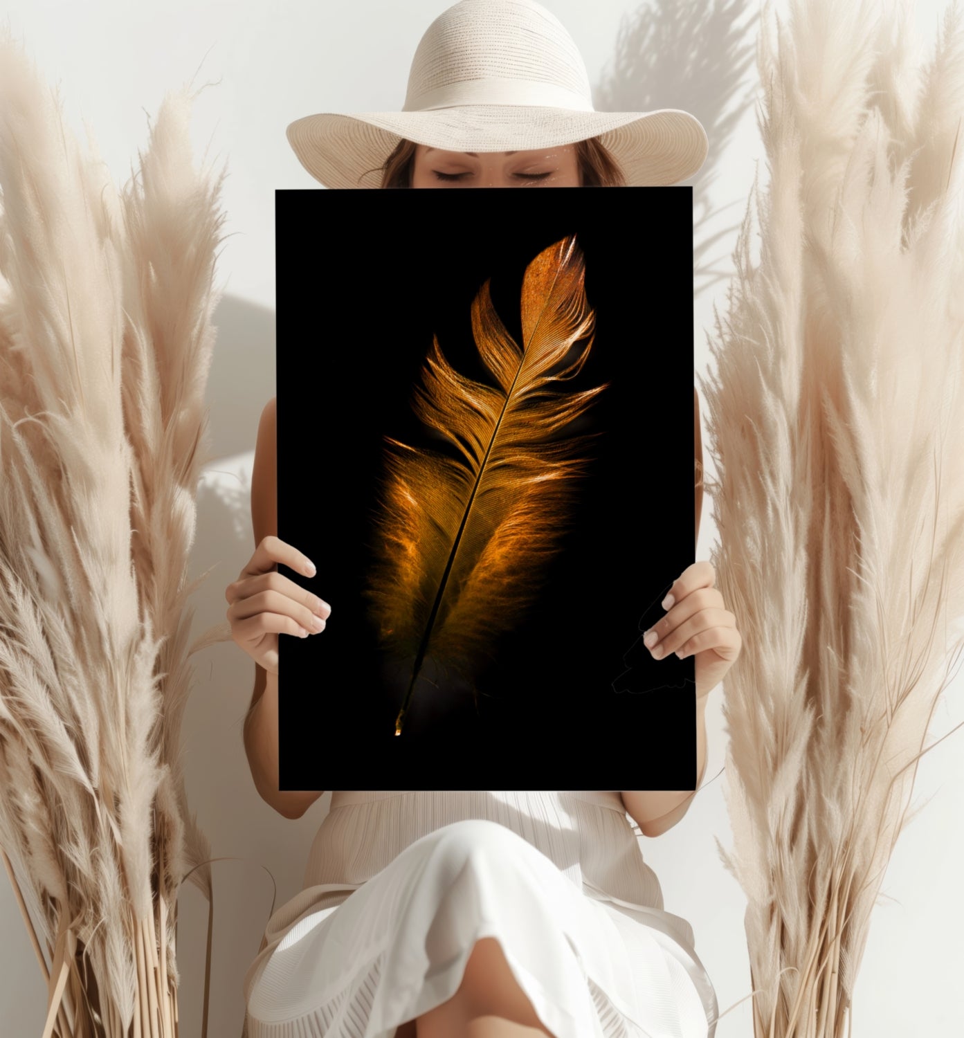 Bronze Feather Aluminum Print.