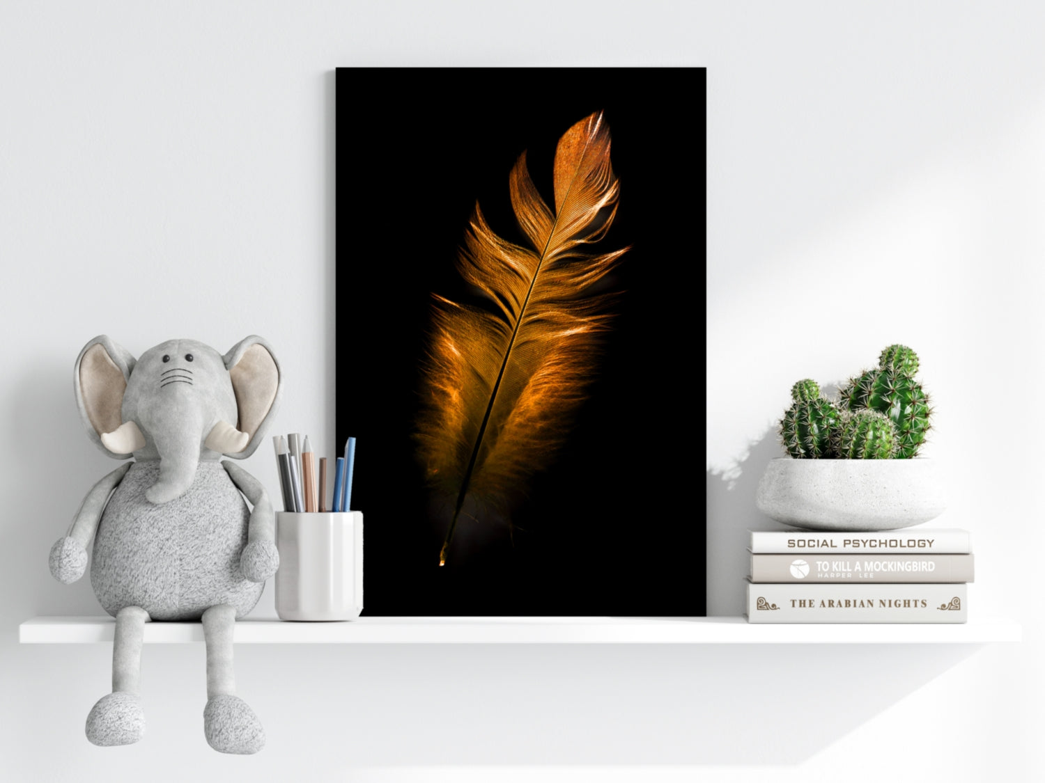 Bronze Feather Aluminum Print.