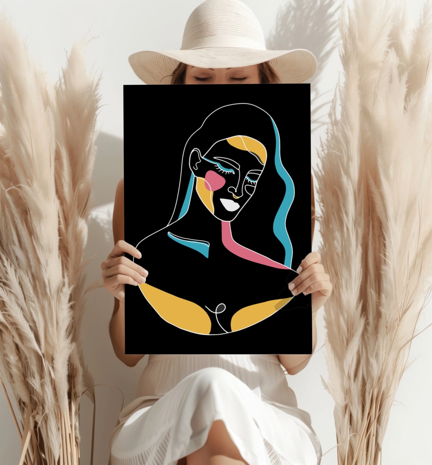 Line Art V1 Aluminum Print.