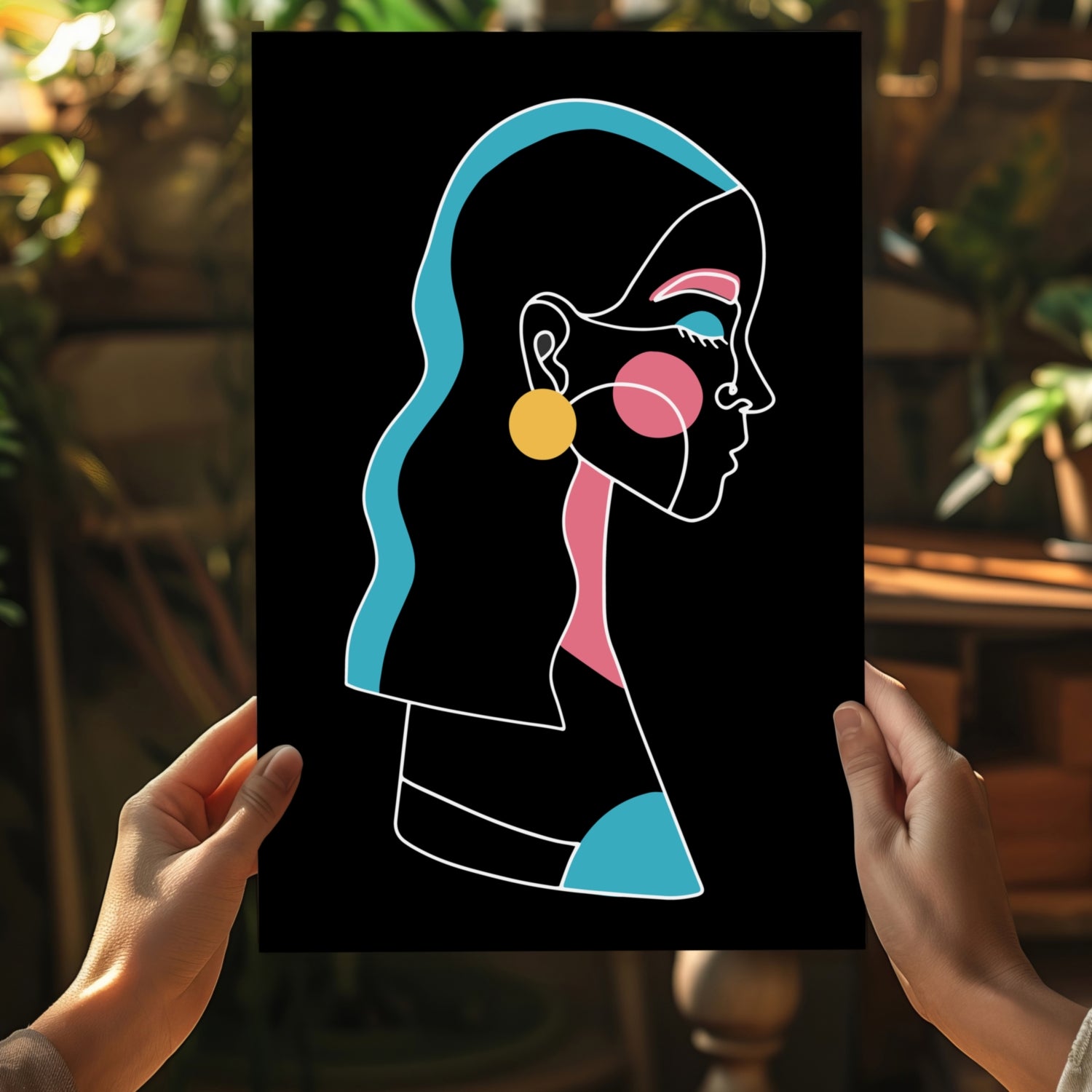 Line Art V2 Aluminum Print.