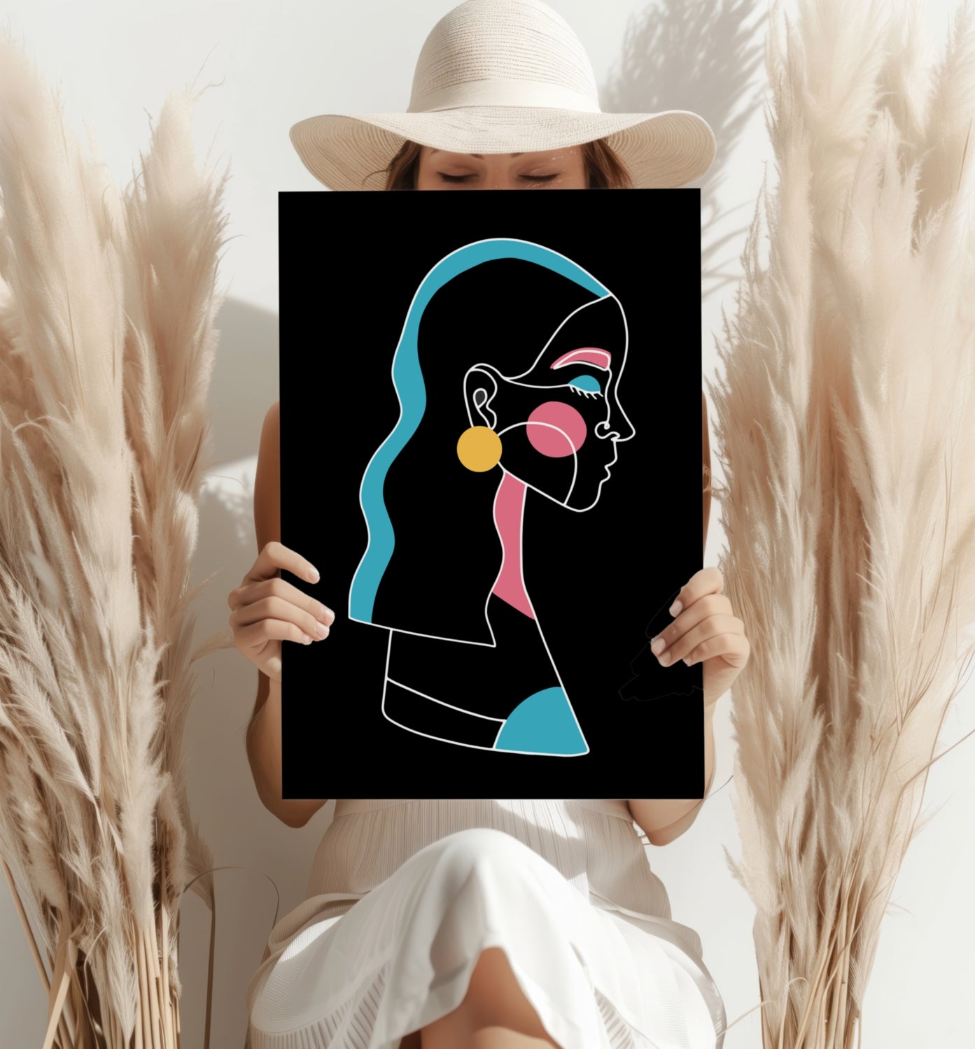 Line Art V2 Aluminum Print.