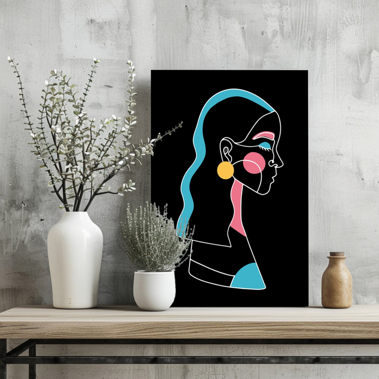 Line Art V2 Aluminum Print.