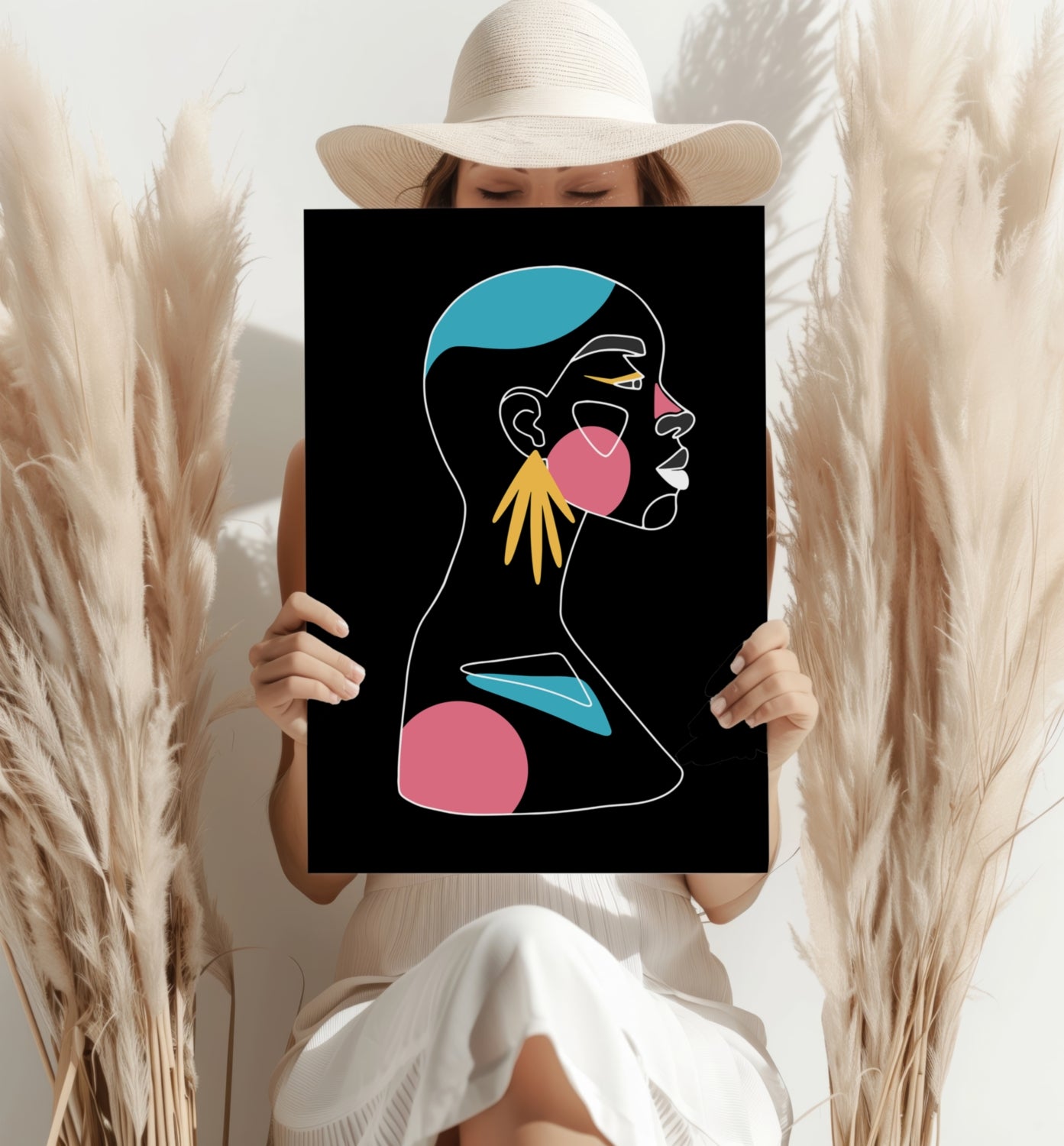 Line Art V4 Aluminum Print.