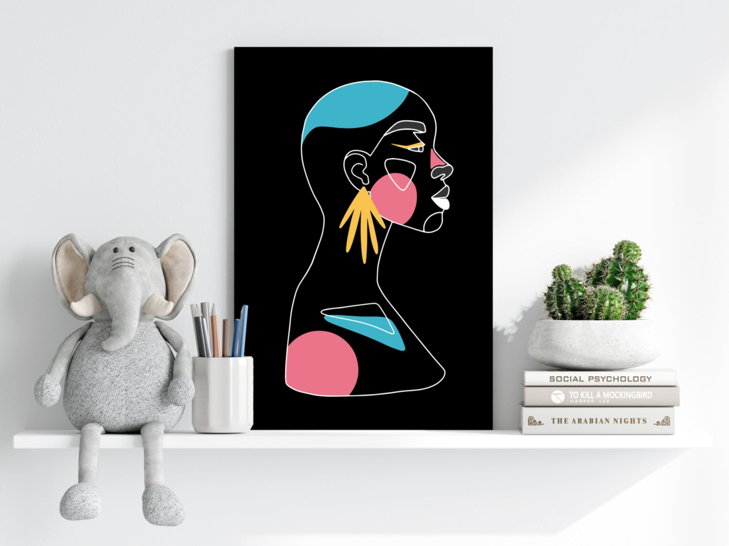 Line Art V4 Aluminum Print.