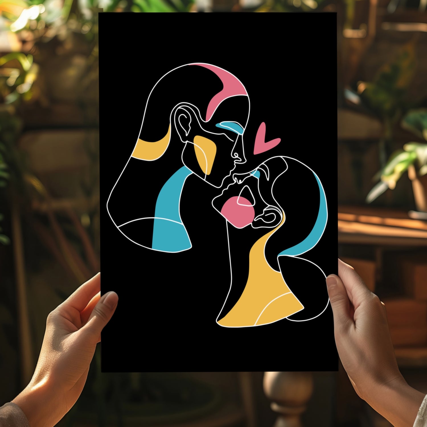 Line Art V6 Aluminum Print.