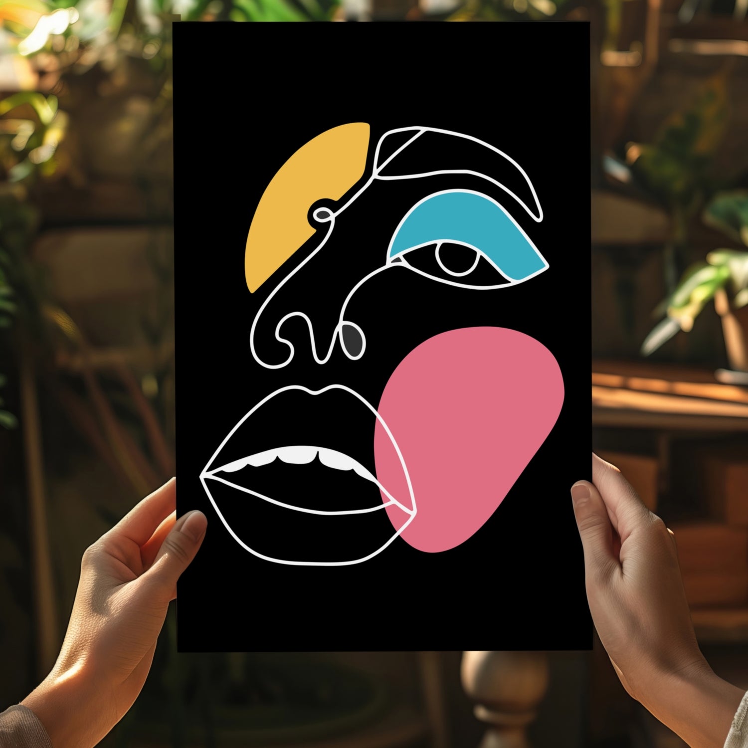 Line Art V9 Aluminum Print.