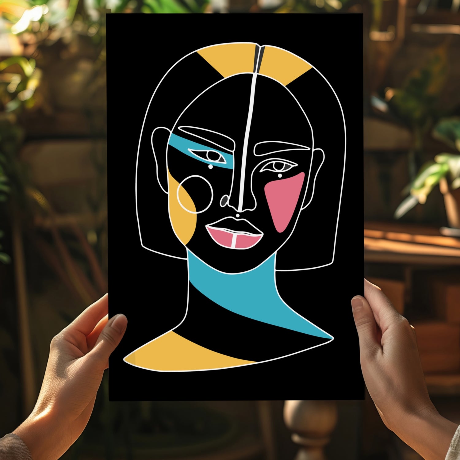 Line Art V10 Aluminum Print.