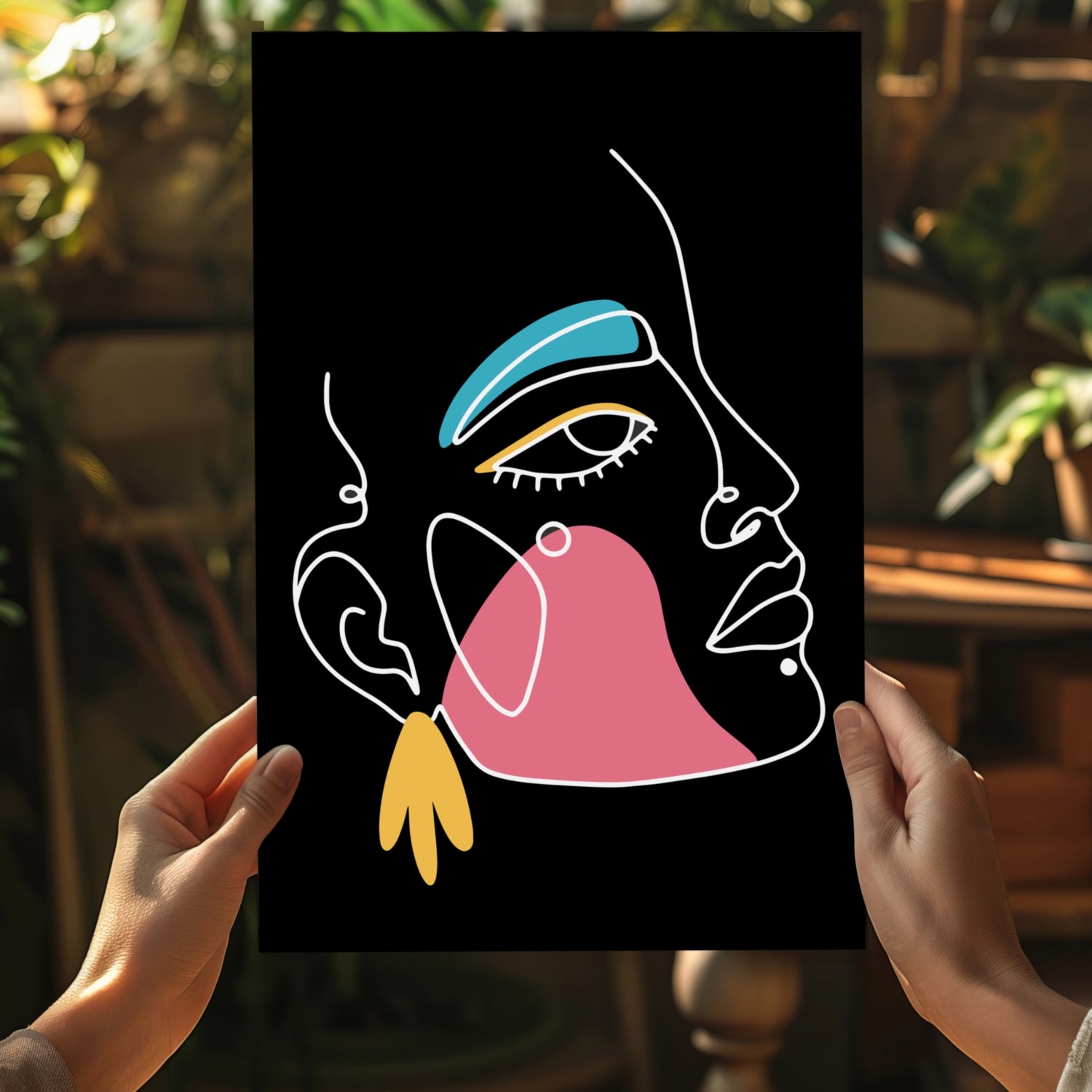 Line Art V11 Aluminum Print.