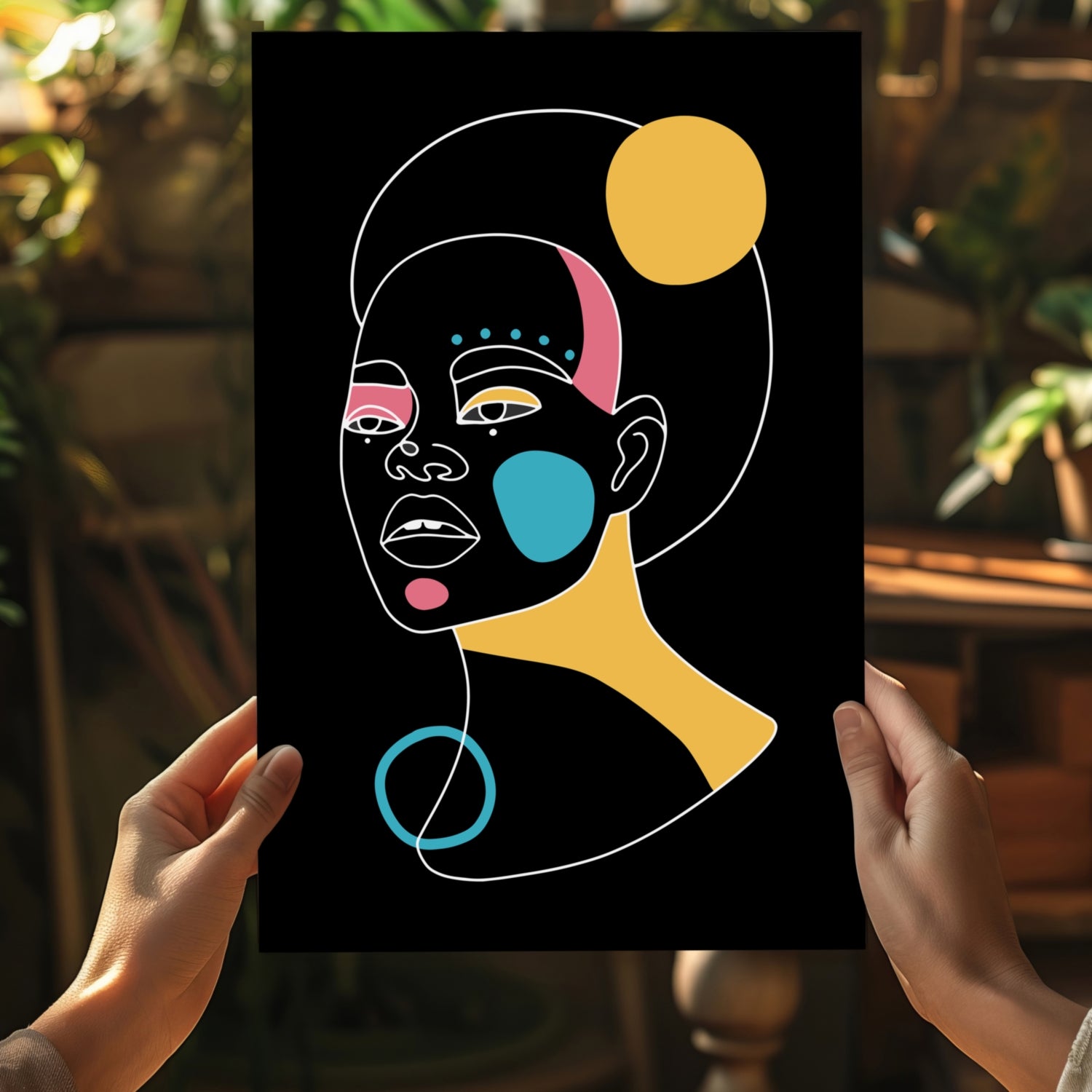 Line Art V12 Aluminum Print.