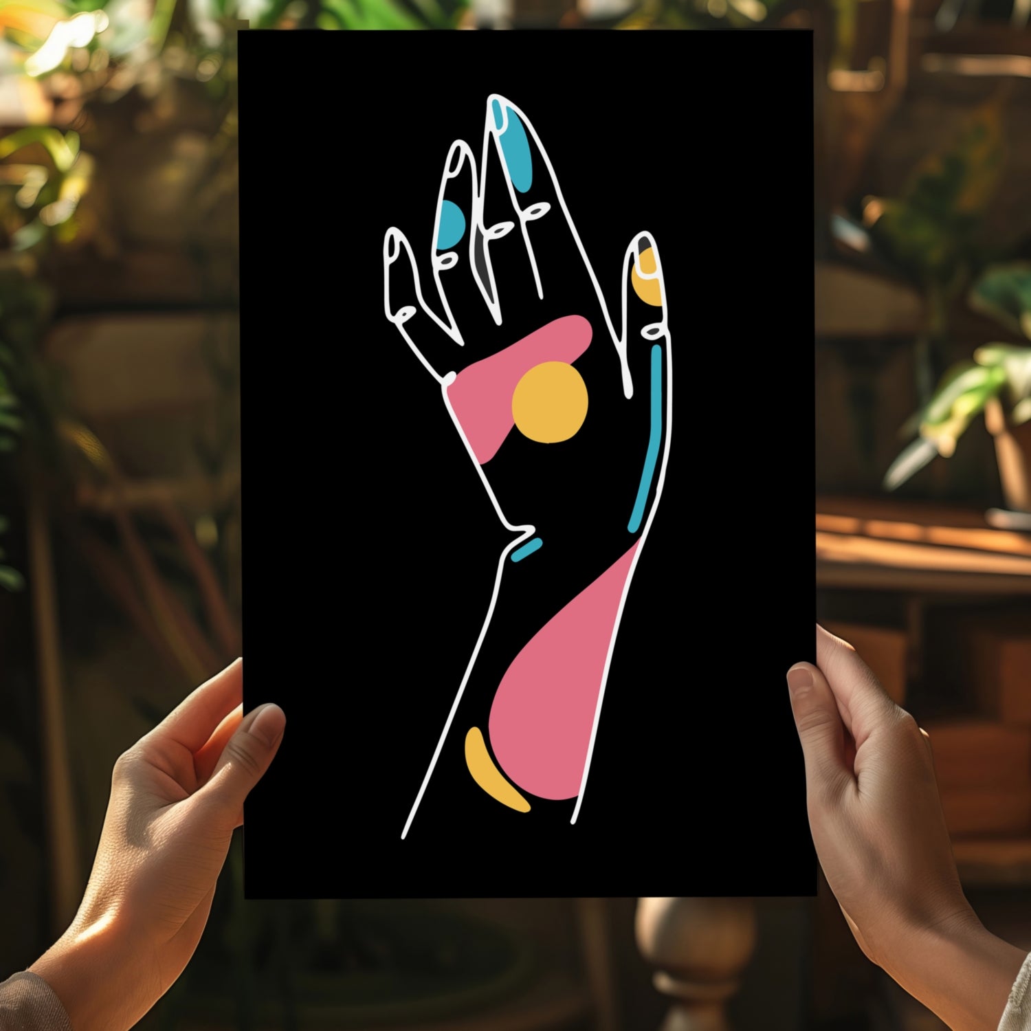 Line Art V13 Aluminum Print.