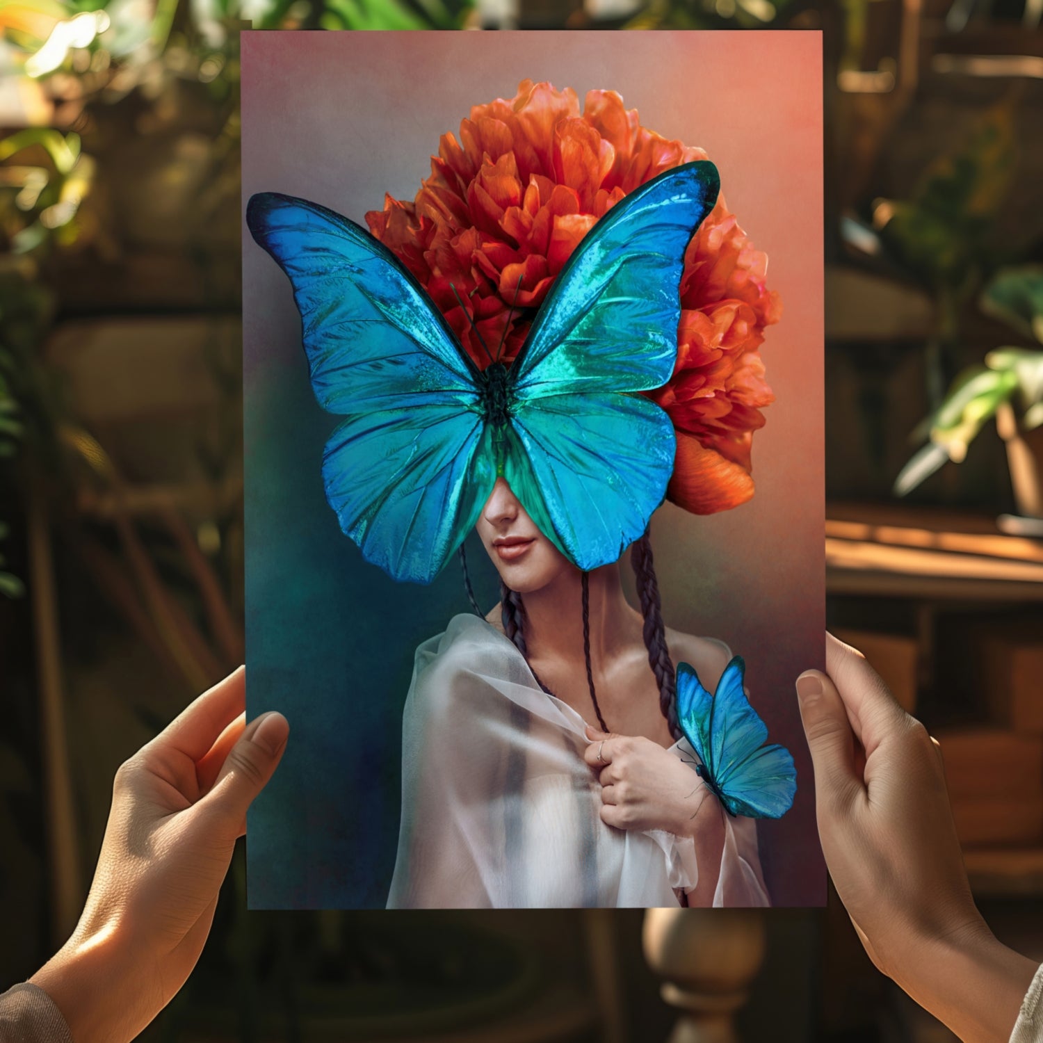 Butterfly Woman Aluminum Print.