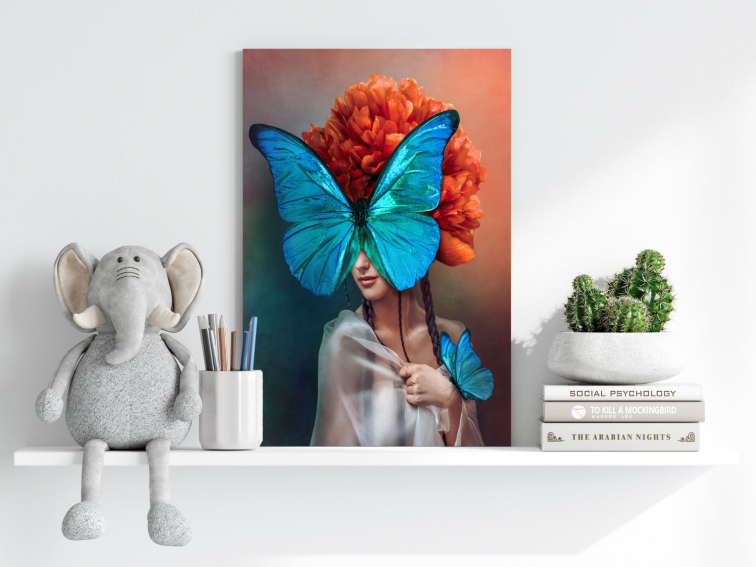 Butterfly Woman Aluminum Print.