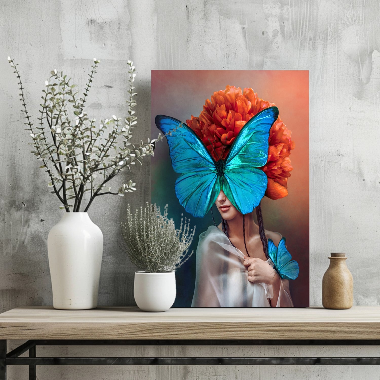 Butterfly Woman Aluminum Print.