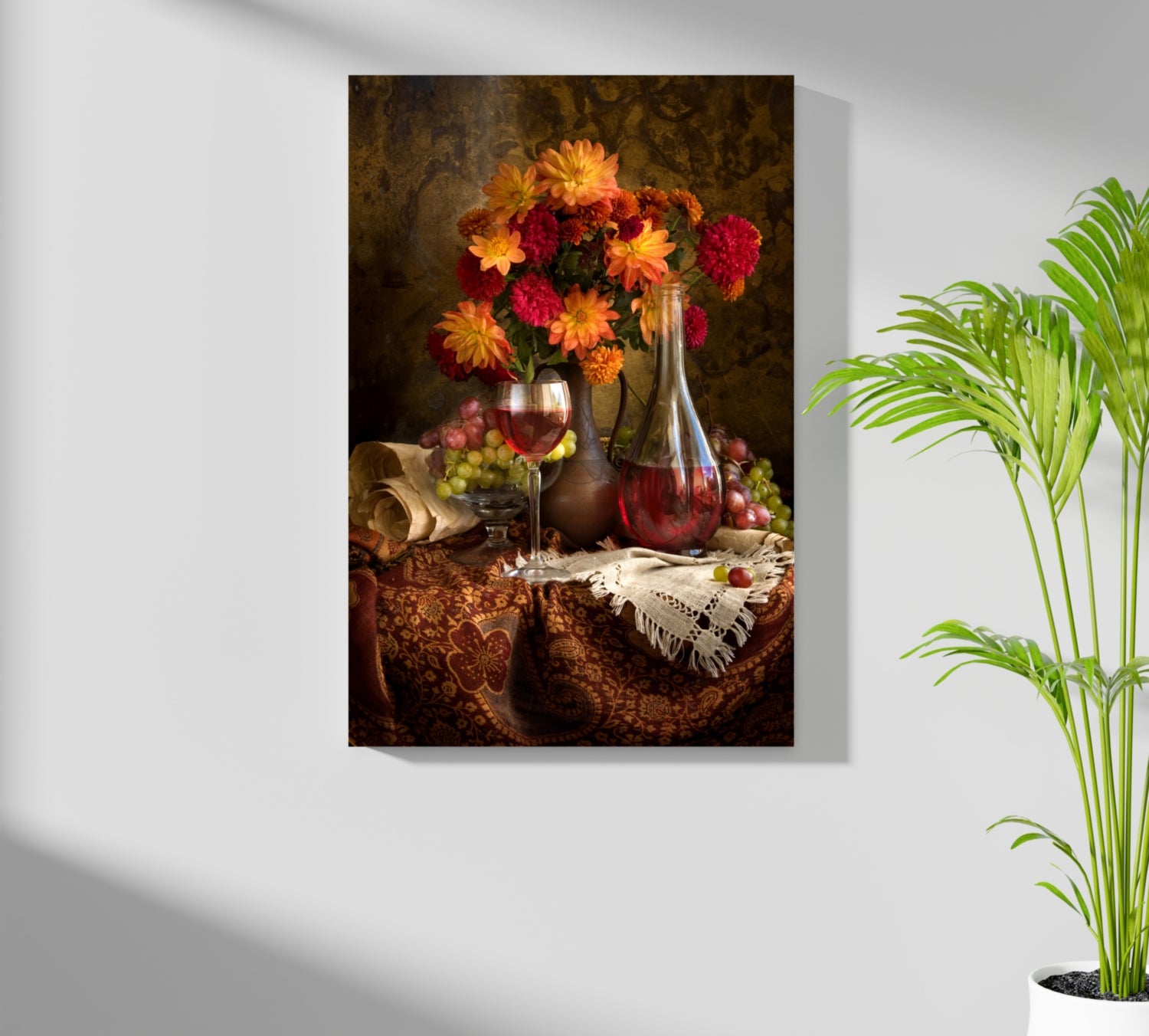 Wine and Flowers Aluminum Print.