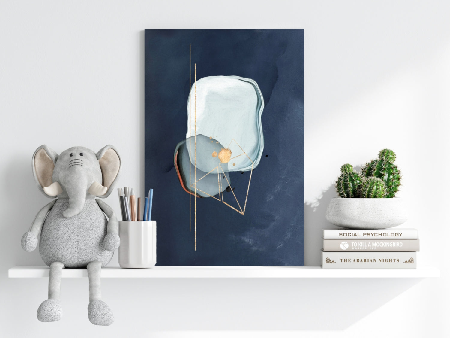 Line Art Shapes V1 Aluminum Print.