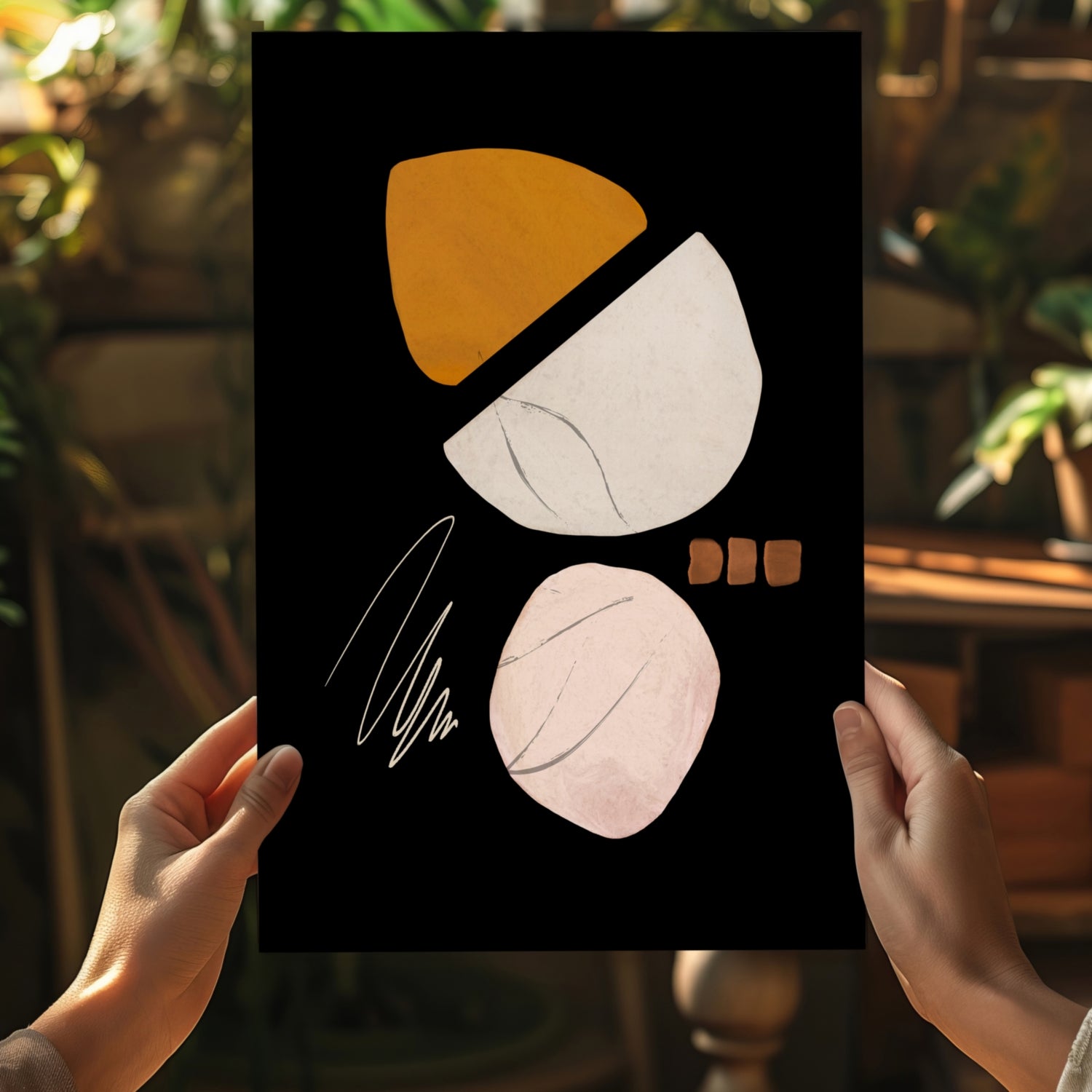 Line Art Shapes V5 Aluminum Print.