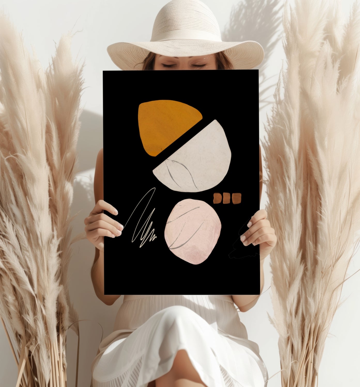 Line Art Shapes V5 Aluminum Print.