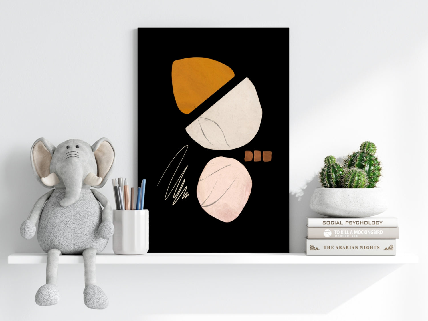 Line Art Shapes V5 Aluminum Print.