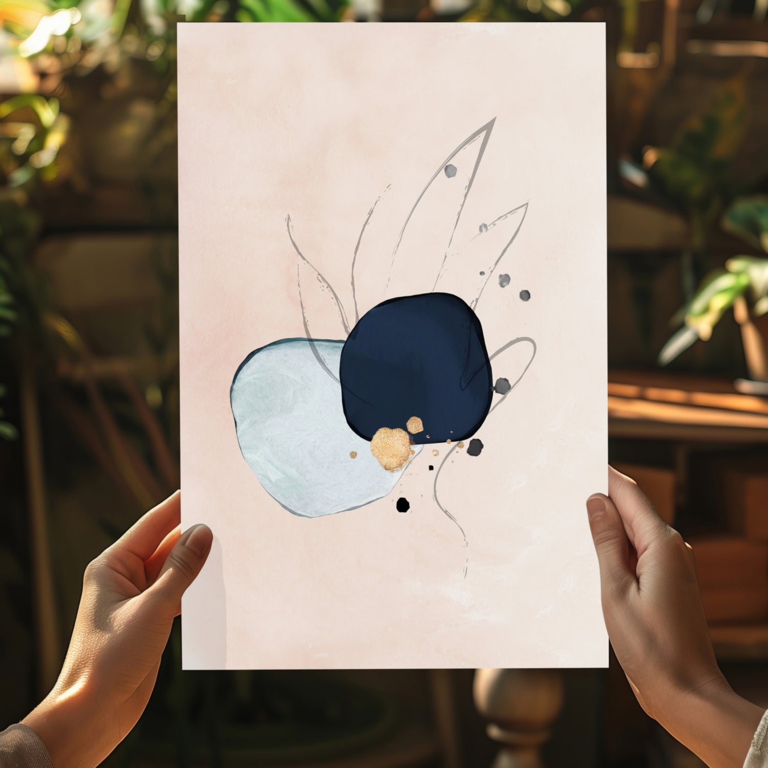 Line Art Shapes V6 Aluminum Print.