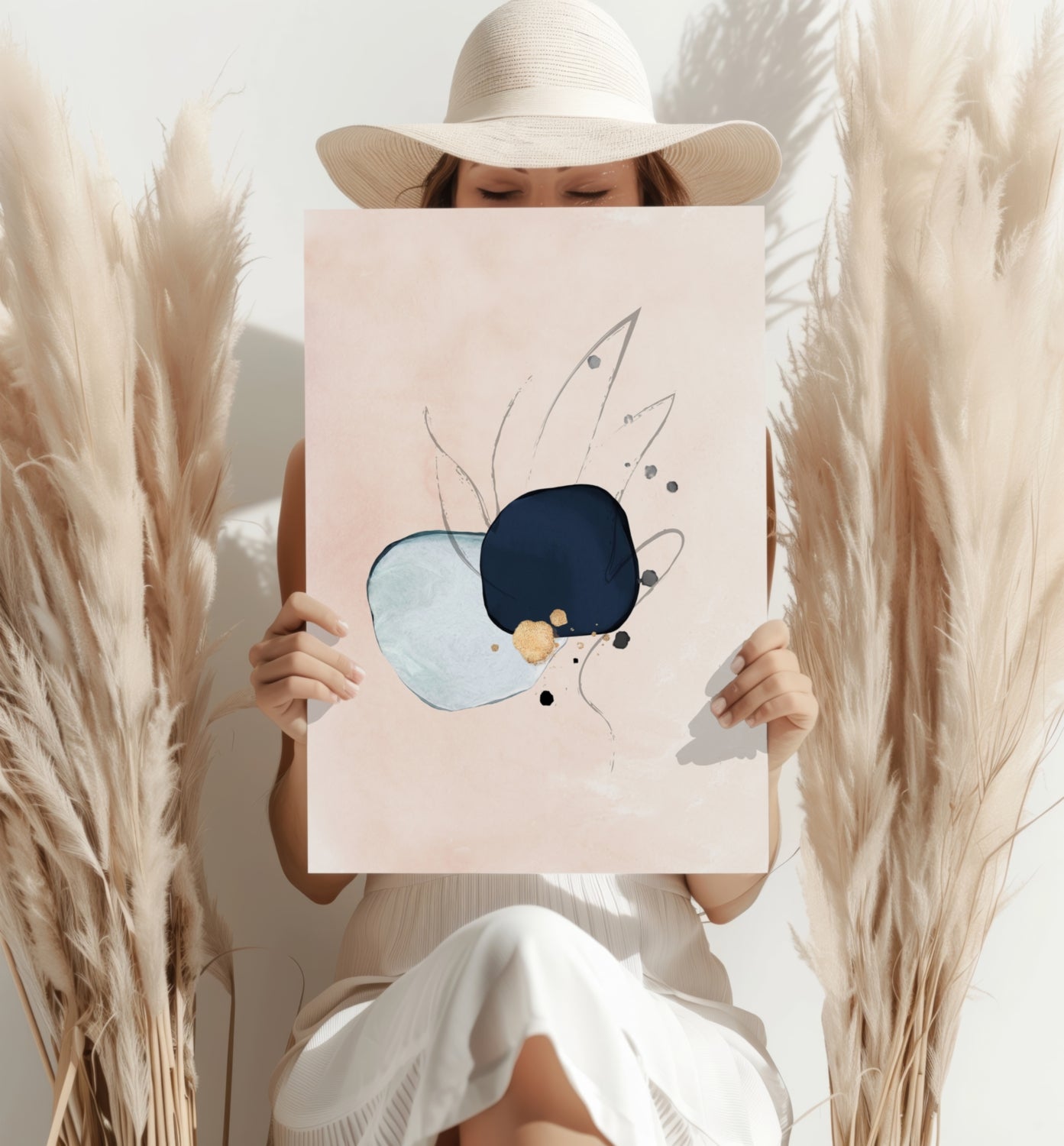 Line Art Shapes V6 Aluminum Print.