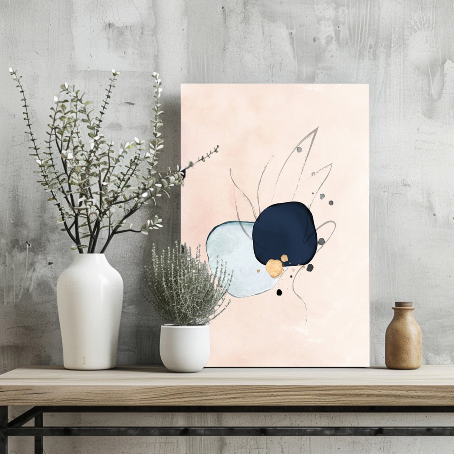 Line Art Shapes V6 Aluminum Print.