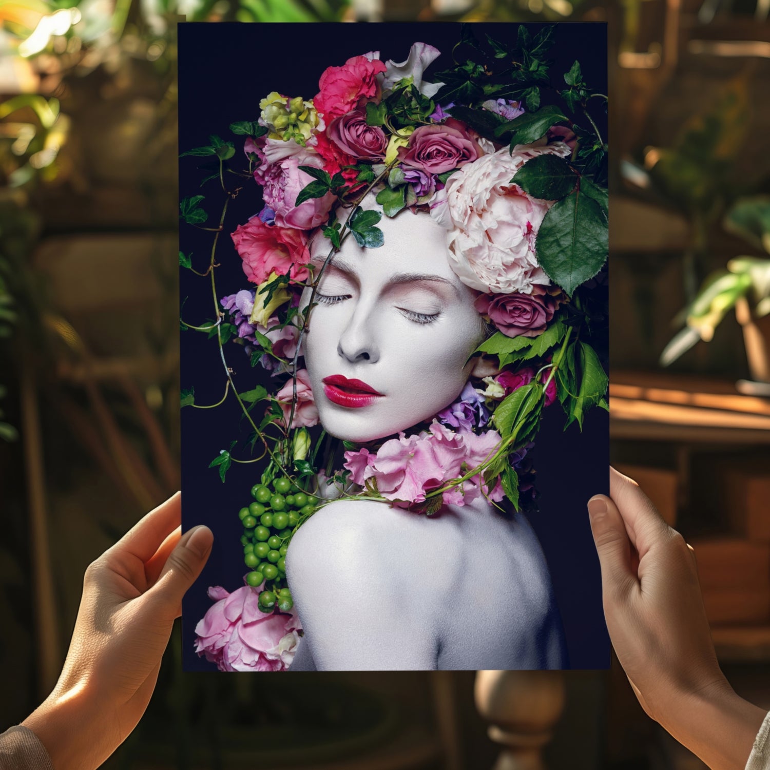 Flower Woman Aluminum Print.