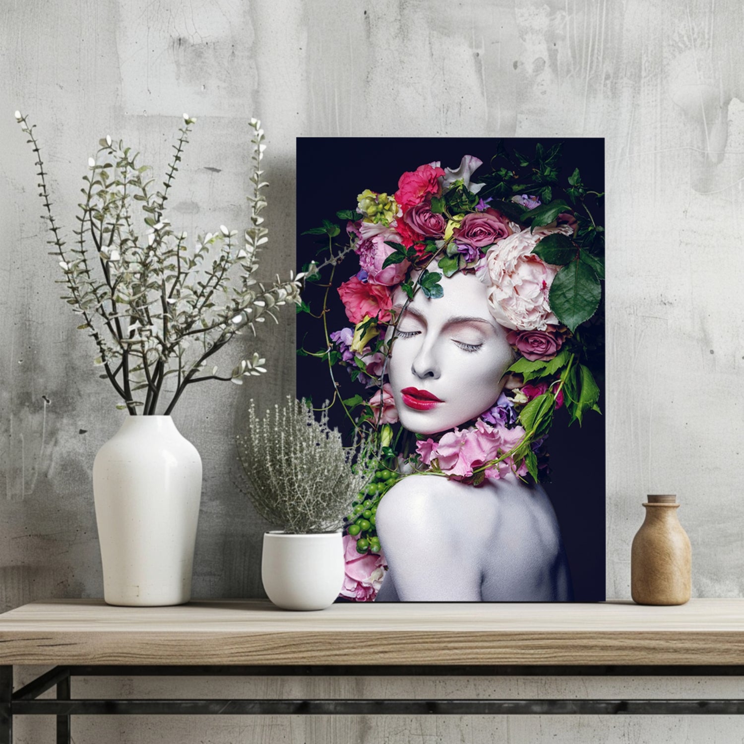 Flower Woman Aluminum Print.