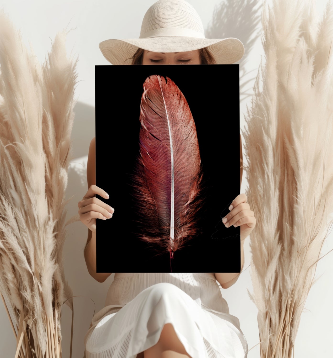 Red Feather Aluminum Print.