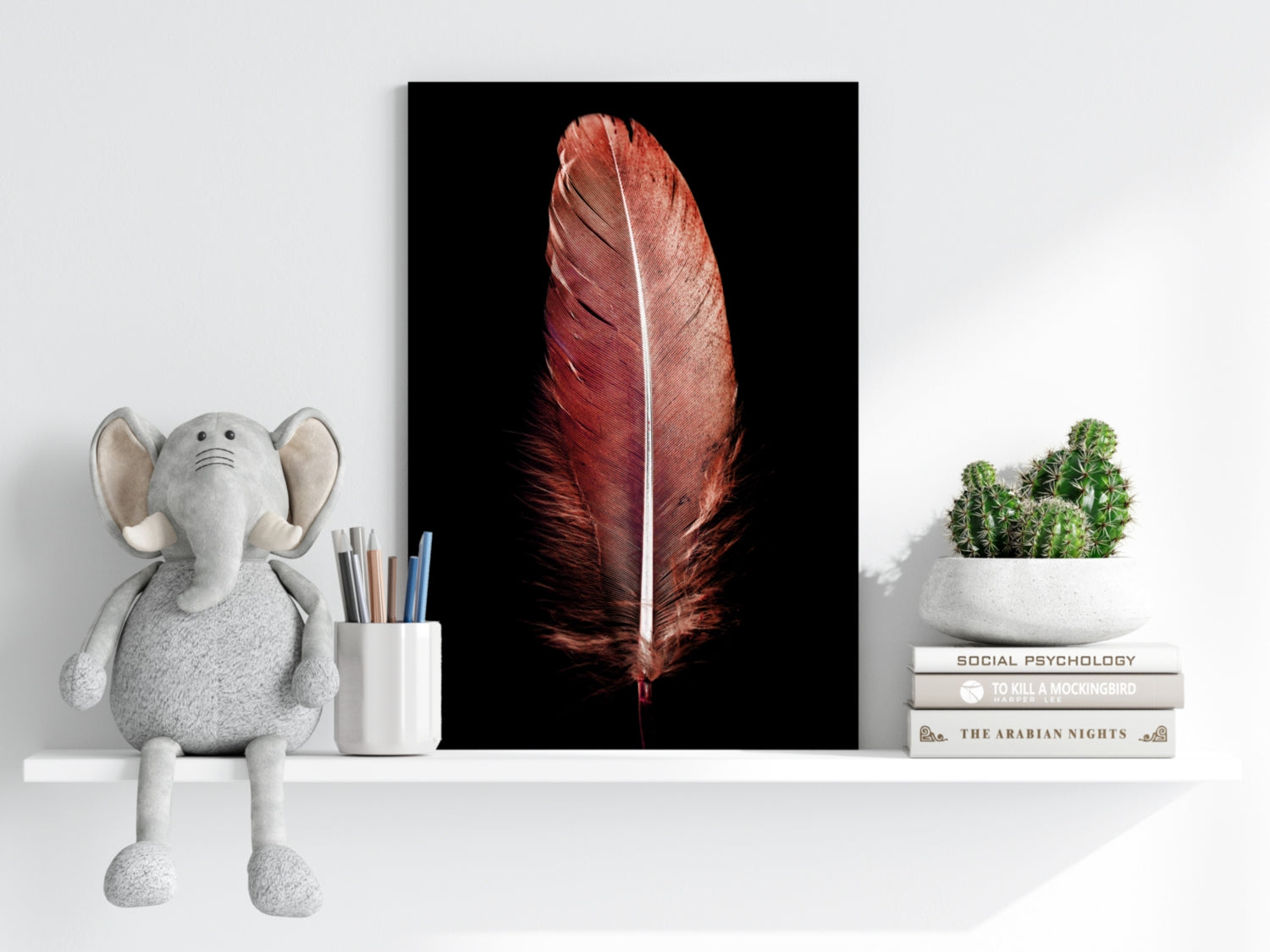 Red Feather Aluminum Print.