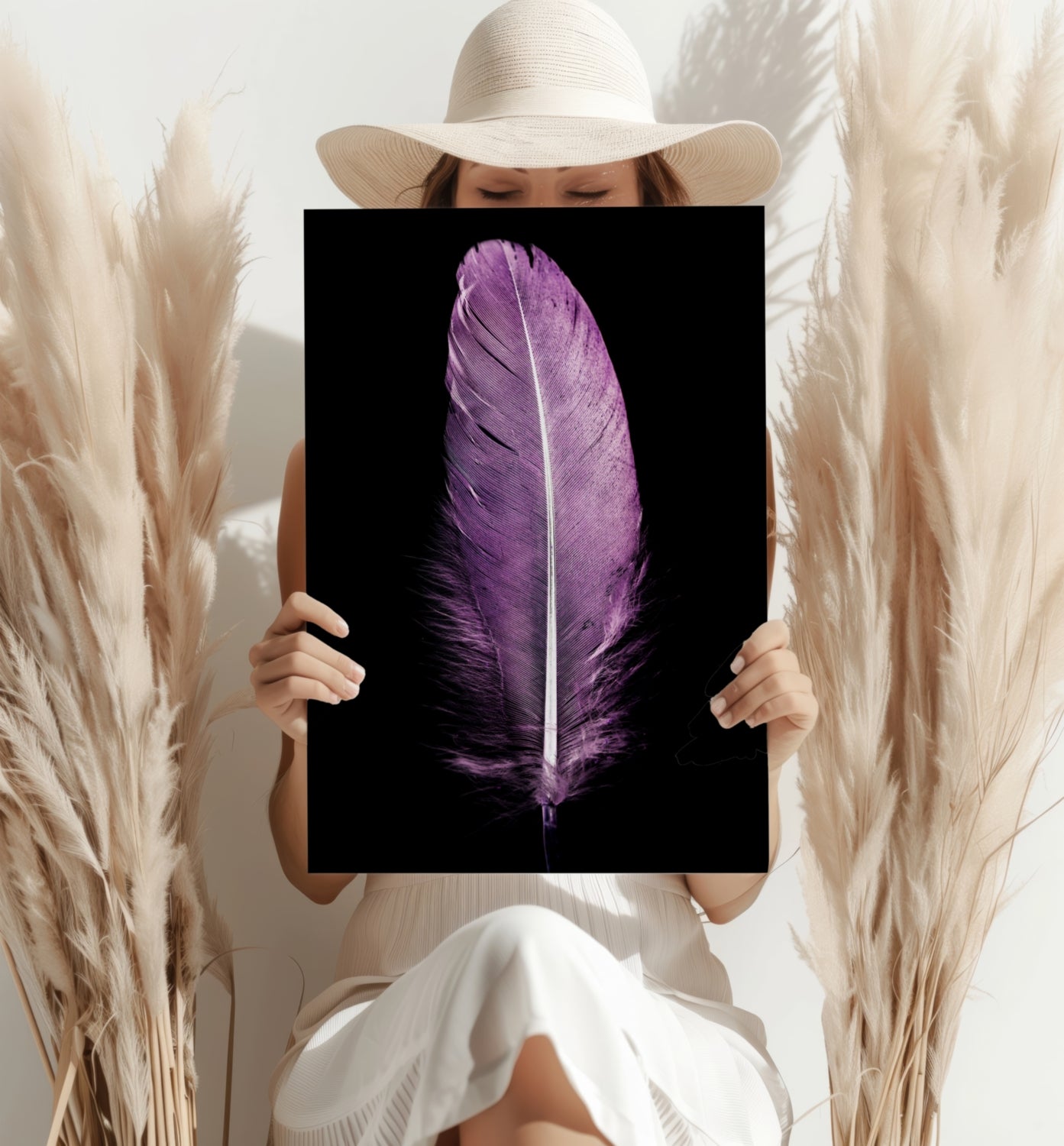 Purple Feather Aluminum Print.