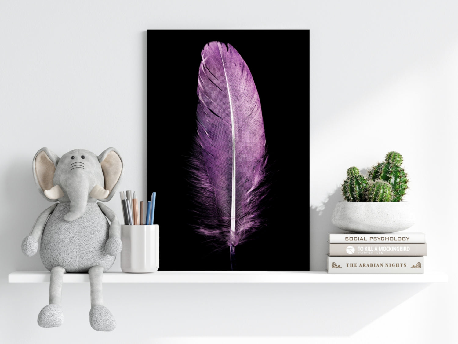 Purple Feather Aluminum Print.