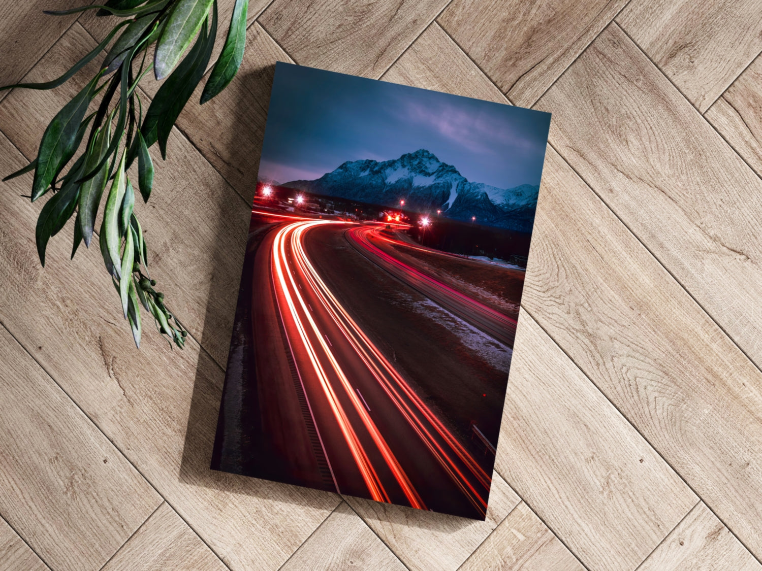 Lights in Traffic Aluminum Print.