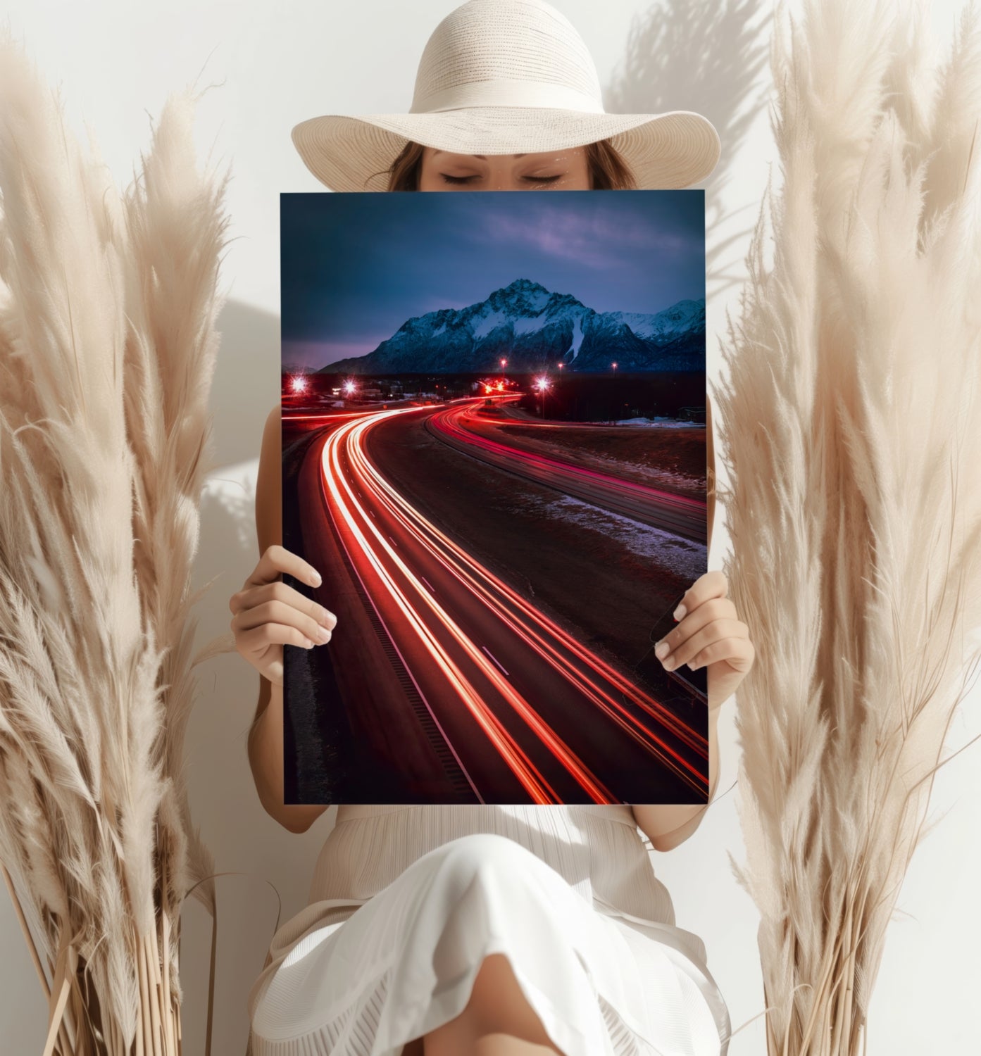 Lights in Traffic Aluminum Print.