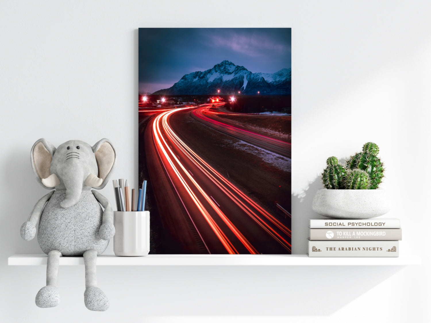 Lights in Traffic Aluminum Print.