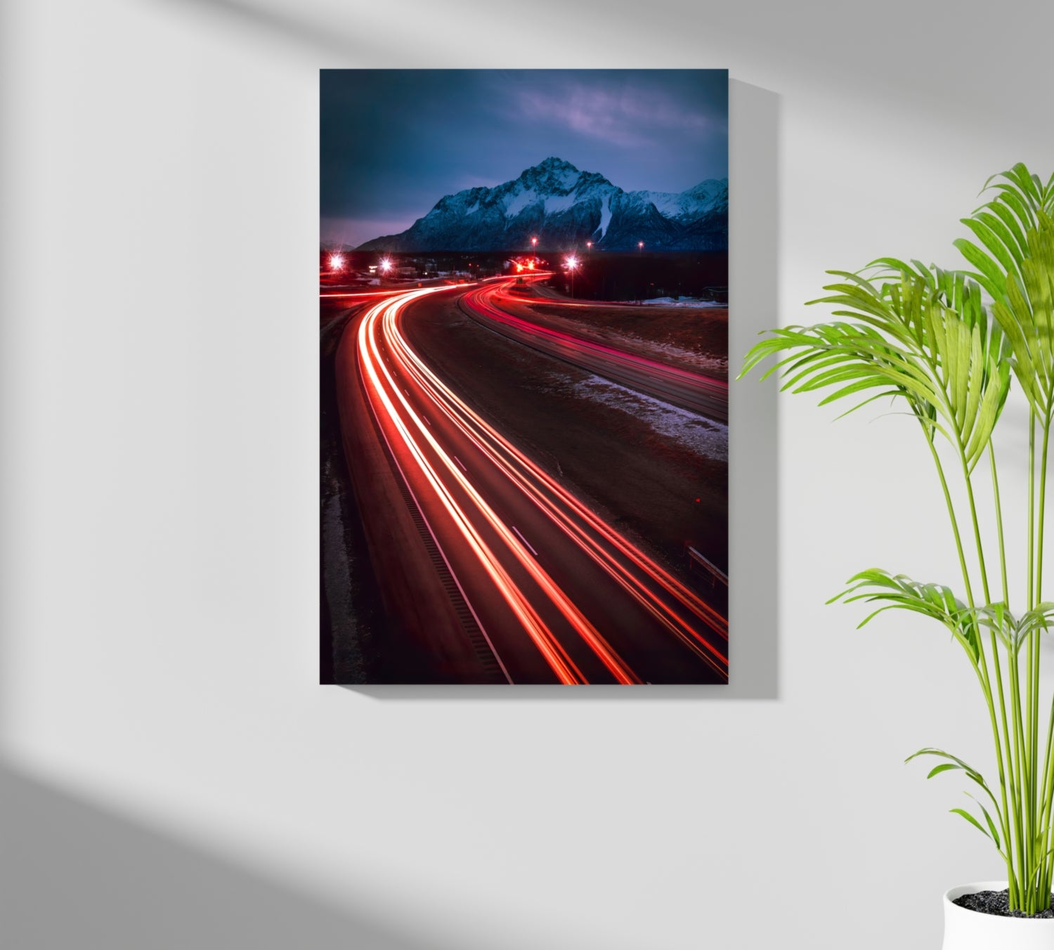 Lights in Traffic Aluminum Print.