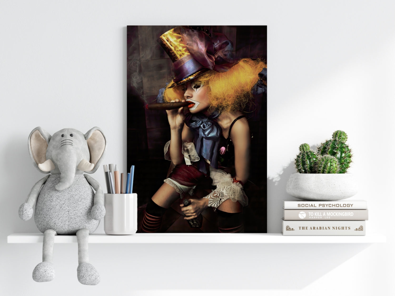 Woman Clown Aluminum Print.