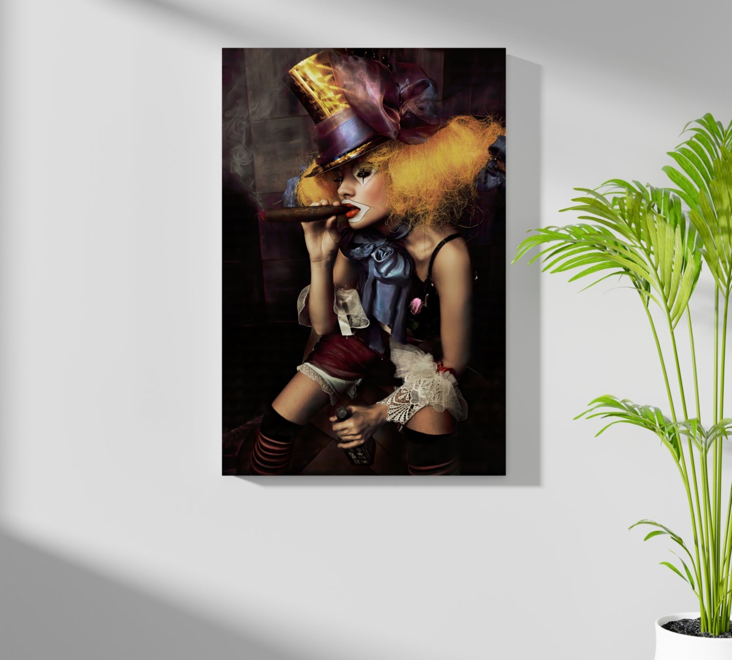 Woman Clown Aluminum Print.