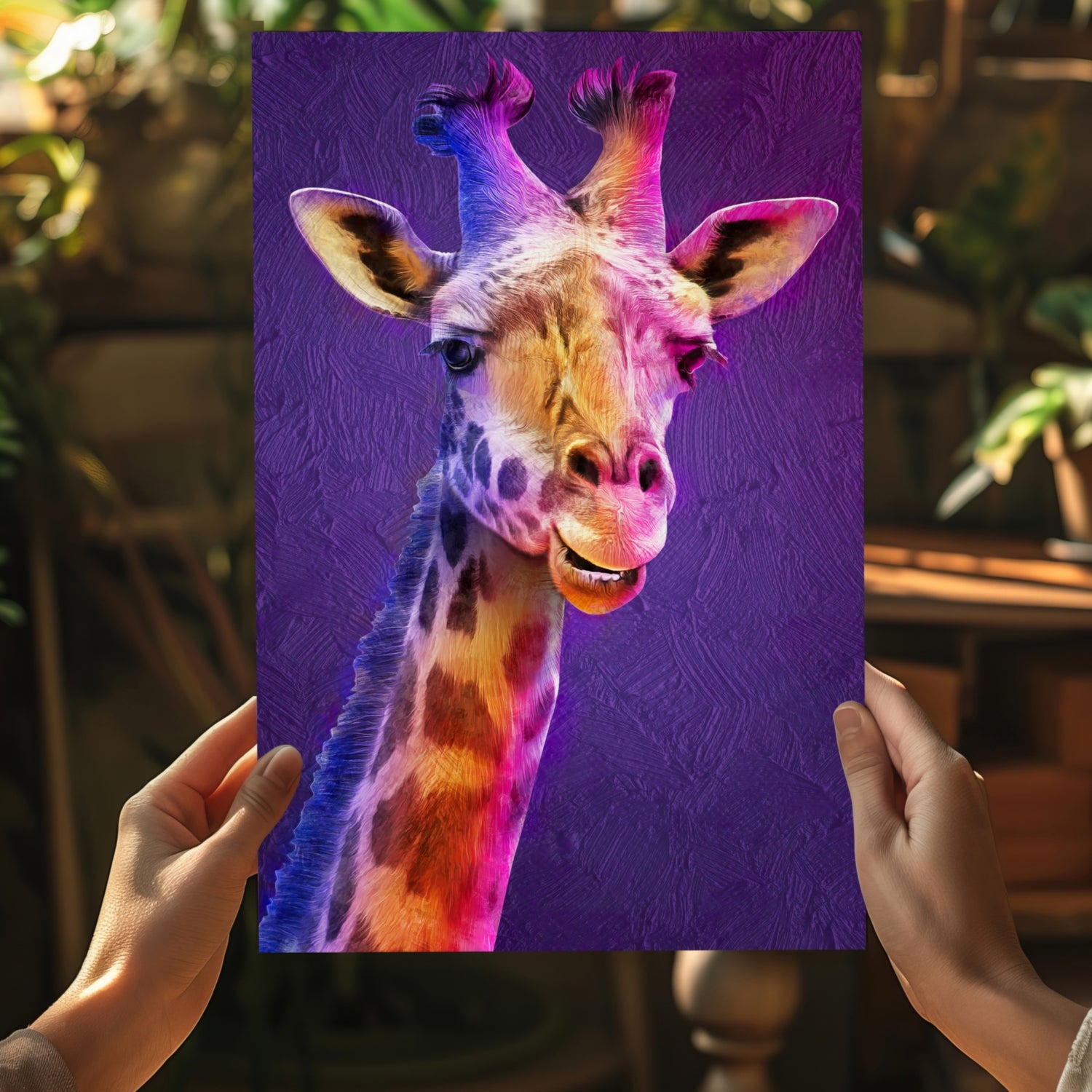 Giraffe Aluminum Print.